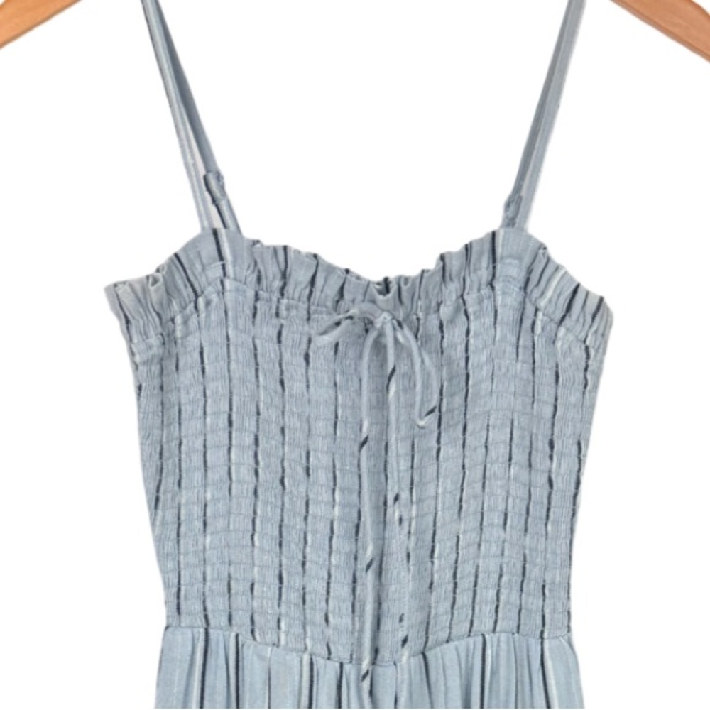 Billabong Forever Fields Wide Leg Blue Striped Jumpsuit Size M - Picture 3 of 6